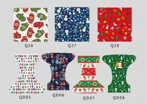 Alva Baby Positioning Digital Printing Christmas Cloth Diapers with Inserts