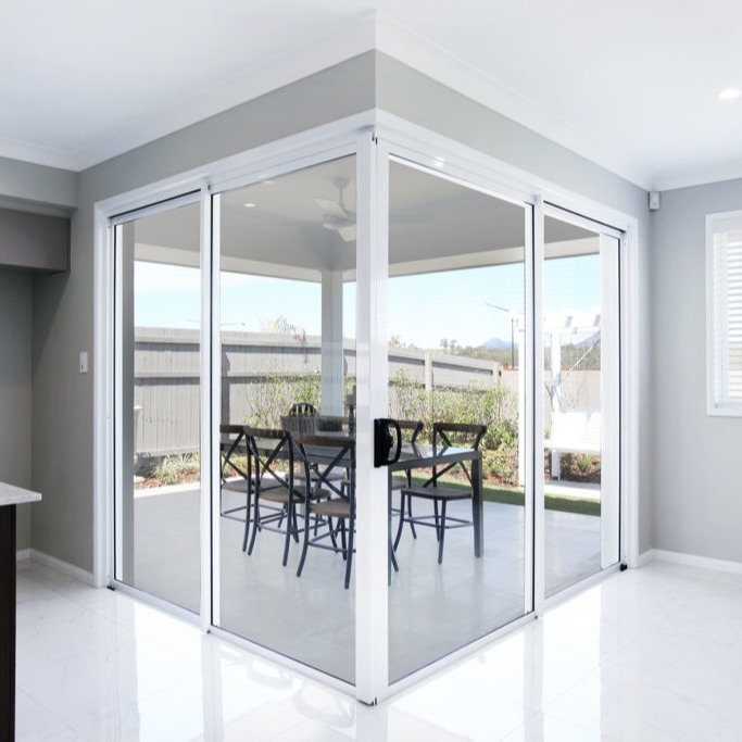 Cheap Recyclable Aluminum Framed Sliding Glass Doors White Hotel wholesale