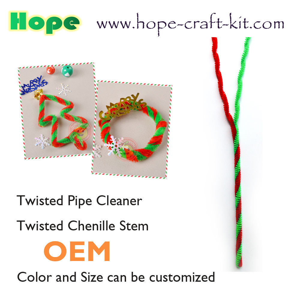 Cheap Twisted 2 colours chenille stems  pipe cleaners for hobbies & children DIY hand-crafted material wholesale