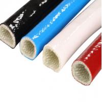 China 550 Degrees Heat Resistant Silicone Fiberglass Sleeve Insulation Cable Pipe Protection for sale