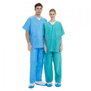 Cheap Long Sleevs And Short Sleevs Medical Scrub Suits SMS Disposable Non Woven wholesale