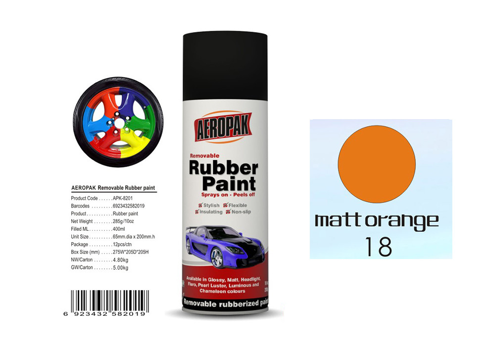 Cheap Matt Orange Color Rubber Based Spray Paint 60 Min Hard Dry With REACH Certificate wholesale