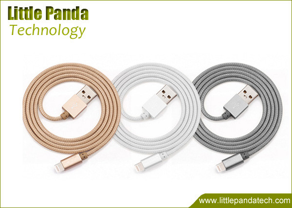 Good Quality Metal iPhone 5 USB Data Transfer Cable USB Charging Cable Nylon Braided for sale
