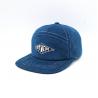 Buy cheap 7-panel Flat Brim Snapback Hats 100% Corduroy denim blue color magic tape caps from wholesalers
