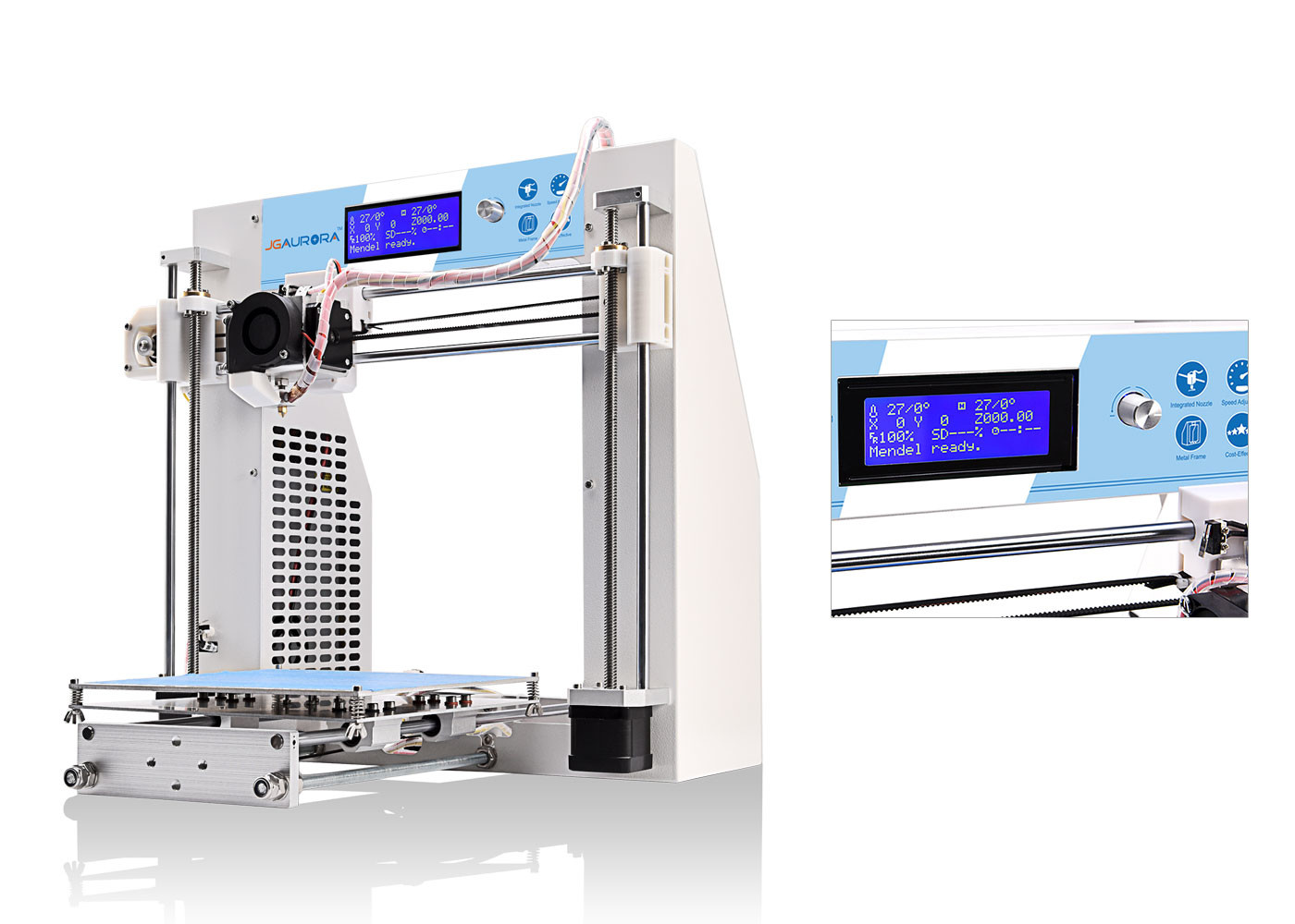 China JGAURORA 3d Printer Prusa i3 DIY 3d Printers kit Self Assembly Metal Frame LCD Display ABS PLA filament 1.75mm on sale