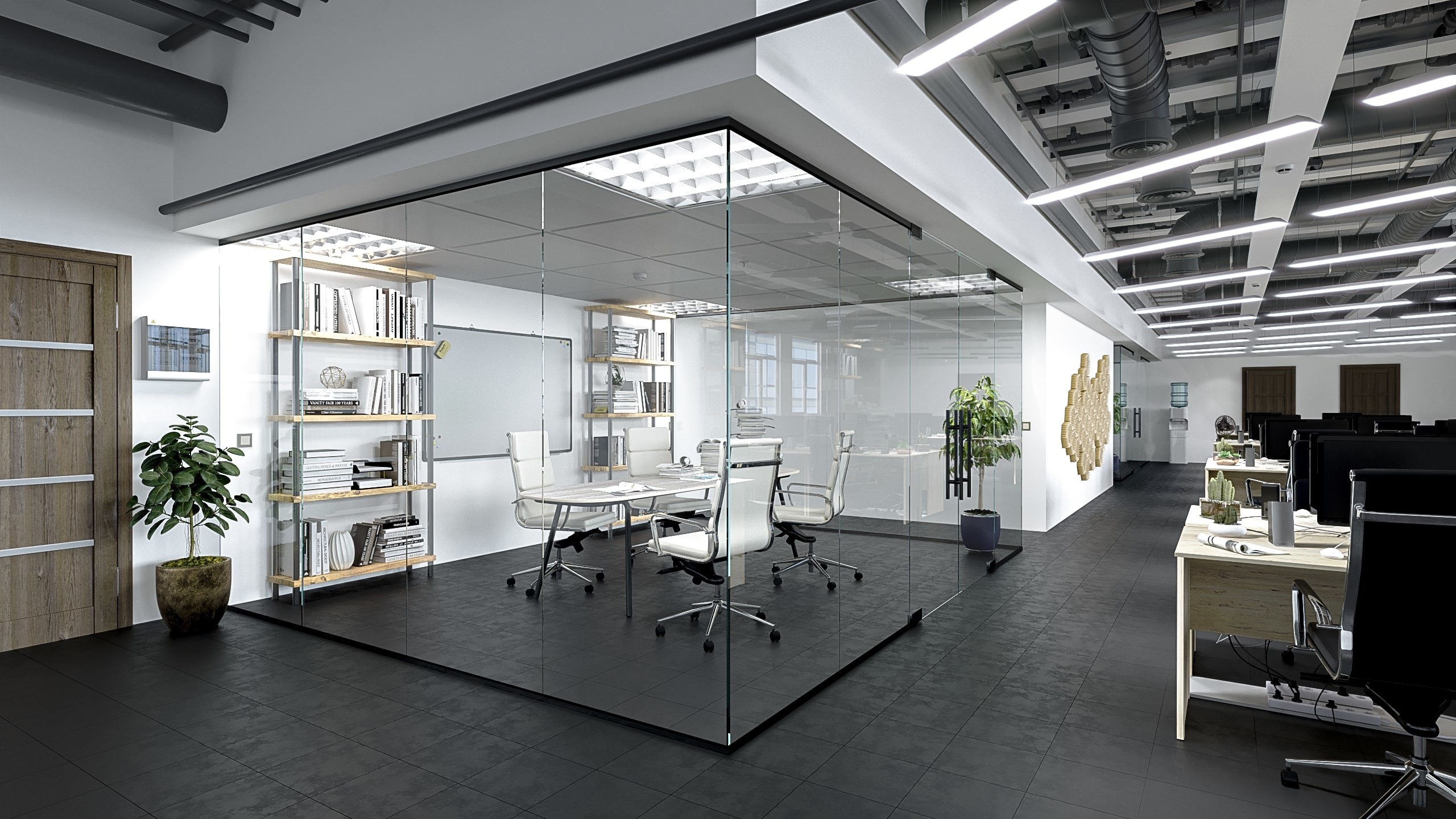 China 12mm Aluminium Frame  Movable Glass Office Partitions Solid Interior for sale