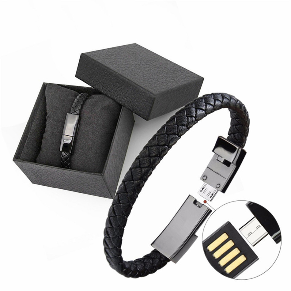 Fast Usb Leather Charging Cable , Bracelet Data Charging Cable CFT-B21 for sale