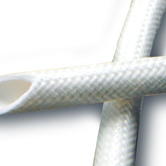 China White Silicone Fiberglass Sleeve 100m , 12mm Braided Fiberglass Tube for sale