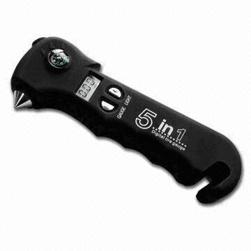 Cheap Digital Tire Pressure Gauge with Emergency Hammer and Flashlight wholesale