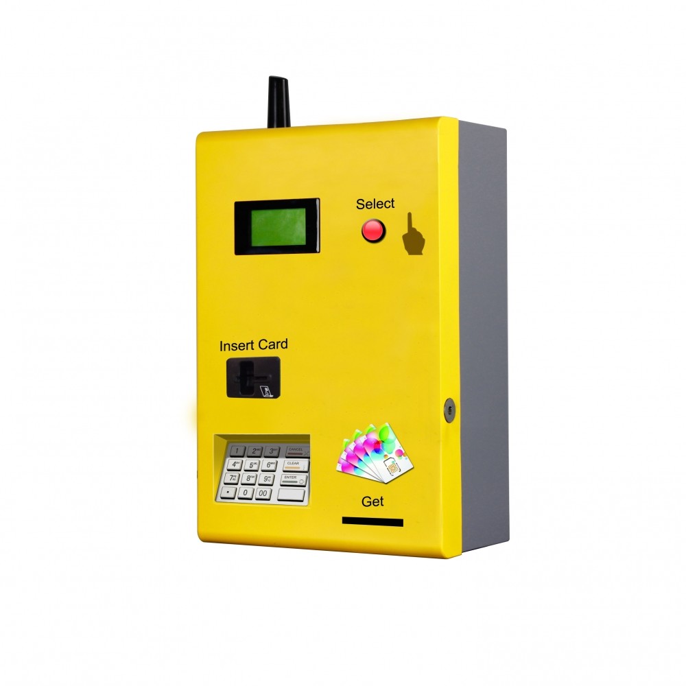Cheap Yellow Color Card Vending Machine With EMV Bank Card Reader And PCI Pin Pad wholesale