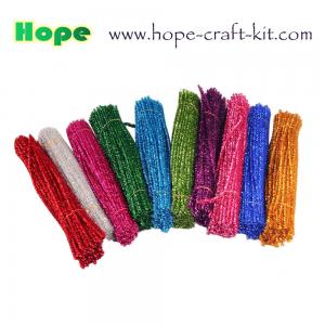 Cheap Glitter chenille stems pipe cleaners for children creative DIY craft kit material Polyester or Polypropylene fiber+ Wire wholesale