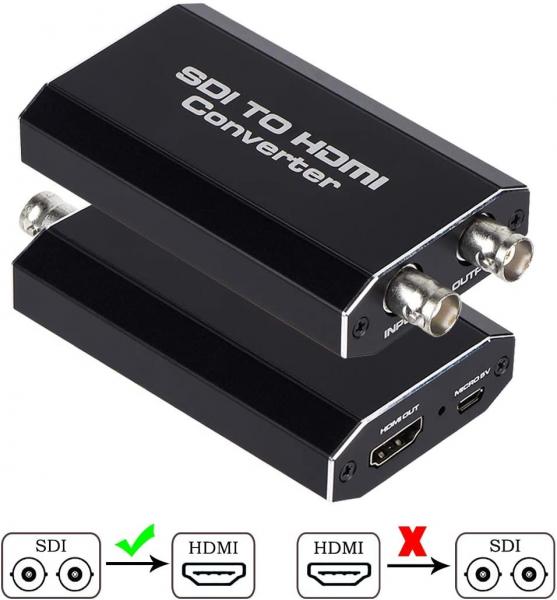 Quality RG-59 Cable 24V F970 D28S Battery 100M SDI To HDMI Audio Video Converter for sale
