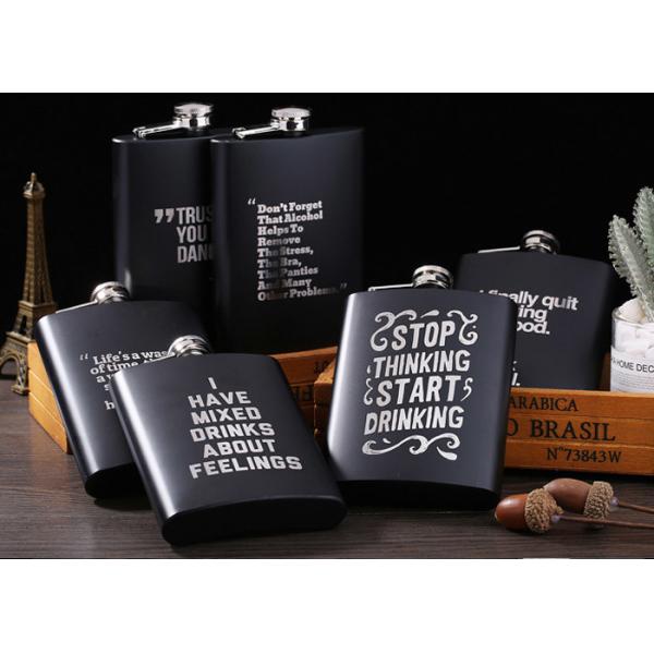 Matte Black Kitchen Household Items 8oz Stainless Steel Hip Flask