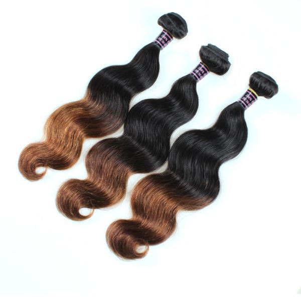 Body Wave virgin peruvian human hair weft color ombre color 1B/30