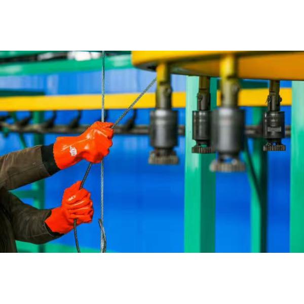 EN374 Sandy Finish Double Dipped Pvc Knit Wrist Gloves Fully Coated