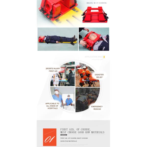 Emergency Rescue Red NBR Head Immobilizer for Stretcher Durable Device
