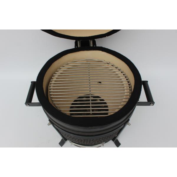 Outdoor Charcoal 16 Inch Kamado Grill Ceramic Matte Black Color 40cm