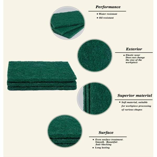 Rectangle Cleaning Scouring Pad Surface Refine Household Cleaning Sponge