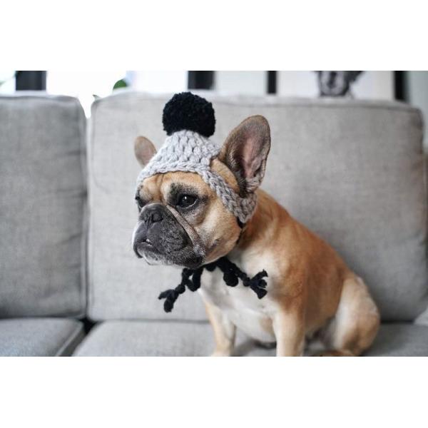 Y-Z Dog Clothing Accessories Handmade Dog Beanie with Pom Pom Crochet Knit Dog Hat Gift