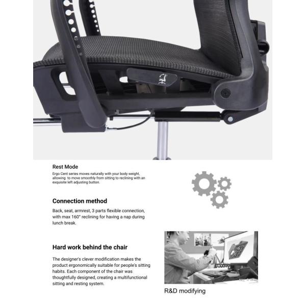 ANSI High Back Executive Desk Chair Footrest Adjustable Ergo Gaming Chair