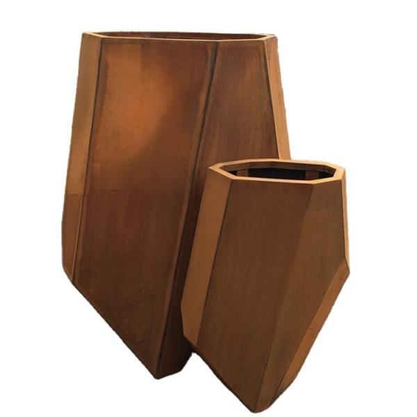 Round corten steel flower planter metal durable flower pot