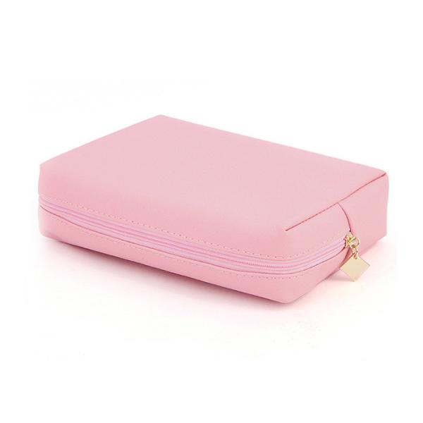Pink Zippered Cosmetic Bag , Custom Print Small Pink Beautiful Makeup Bags