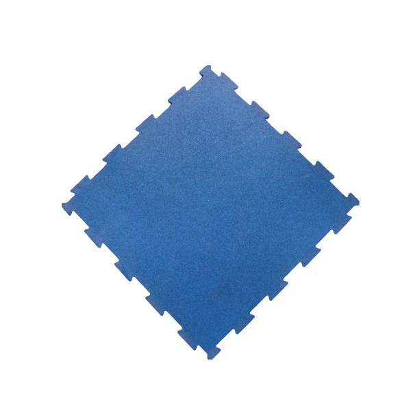 Puzzle Edge Rubber Interlocking Floor Tiles Red / Blue Composite Rubber Flooring