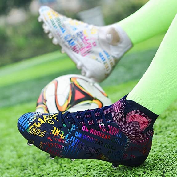 Maugely Canvas Leather Firm Ground Cleats Soccer Shoes 35-45