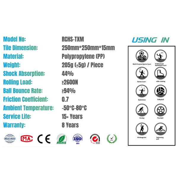 Pvc Volleyball Roller Skating Playground Sports Floor Tiles Outdoor Basketball Court Flooring