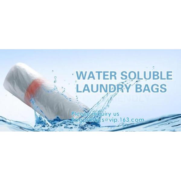 Pva Water Soluble Trip Laundry Bags Pva Plastic Bag, Disposable Water Soluble PVA Bag For Hospital Infection