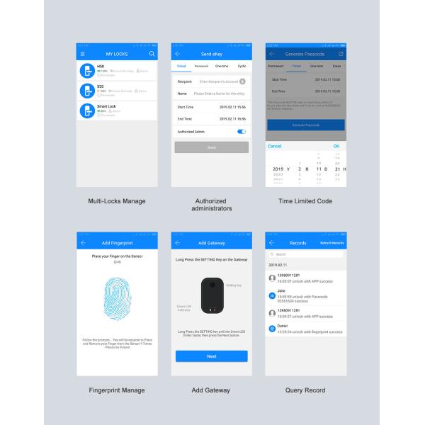 Stainless Steel Lock Smart Biometric Aluminium Door Locks Low Power Consumotion