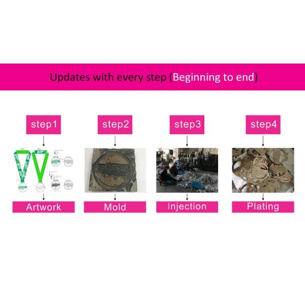 3 Inch Custom Metal Medals Die Stamping Charater Paint With Black Ribbon