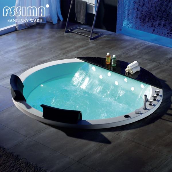 Hydrotherapy Round Jetted Bathtub Air Control 2 Person Under Ground 1.7m