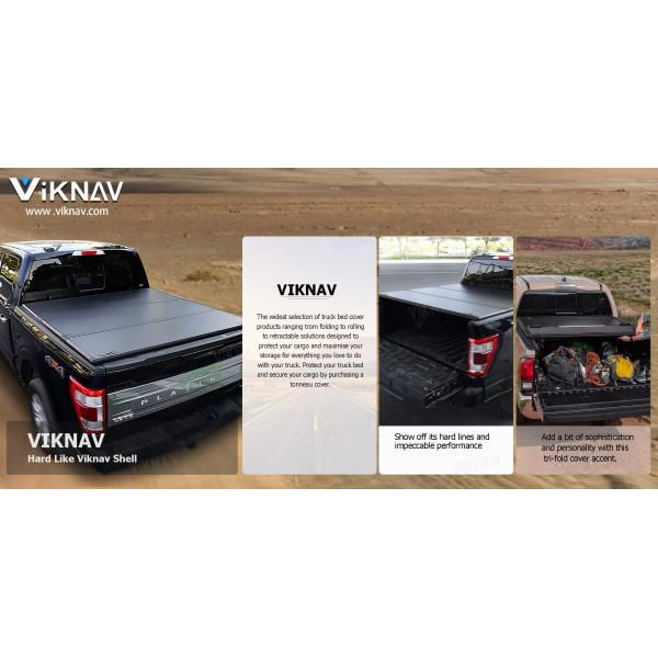 Viknav for Ford F150 Truck Bed Replacement Tonneau Cover Matte Black Trifold