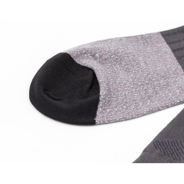 Snngging Resistance Elastane Cotton Dress Socks With Grey / Black Stripes
