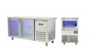 Cheap Air Cooled Glass Door Refrigerator , Multiply Shelves Under Worktop Freezer wholesale