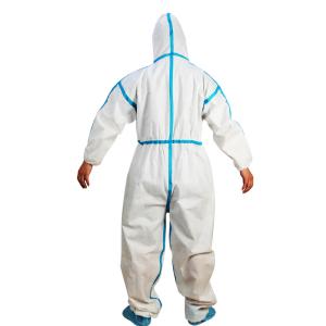 China Hooded Disposable Body Suit , Waterproof Disposable Coveralls Work Safety on sale