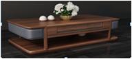 Solid Wood Living Room Furniture Coffee Table Rosewood Color Eco - Friendly Material