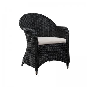China Sturdy Dining 640mm Length 855mm Height Rattan Wicker Chairs , Black Cane Chair on sale