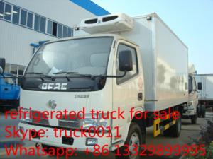 China Dongfeng 4*2 LHD  small refrigerated van and truck for sale ,4ton CLW brand refrigerator van truck for meat and fish on sale