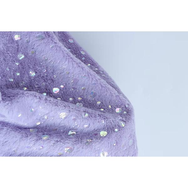 DDP USA Recycled China Manufacturer Wholesale Fashion Fluffy Multicolor Bronzing Fabric Poly Fleece Fabric Foil Rolls