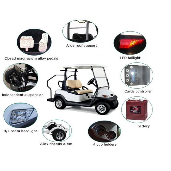 Battery Operated 2 Seater Small Electric Golf Carts 48V 4KW DC Motor