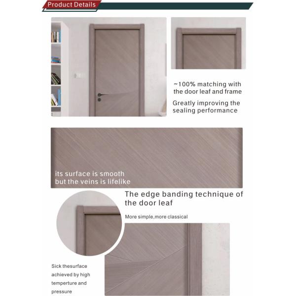 Crackproof Interior Solid Wood Flush Door Architrave 70mm Width For Office