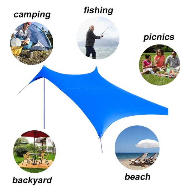 Summer Upf30+ 270*270cm Camping Sun Shelter For Picnic