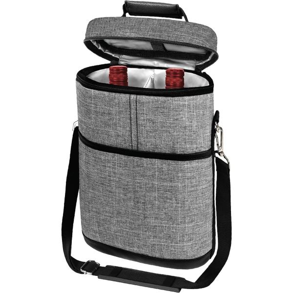 2 Bottle Wine Carrier Tote, Insulated Leakproof Wine Cooler Bag, Wine Travel Bag For Picnic BYOB Beach, Portable