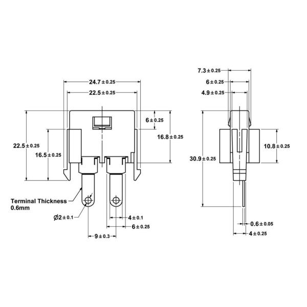SL-703FA Automotive PCB Mount ATC ATO Blade Fuse Holder