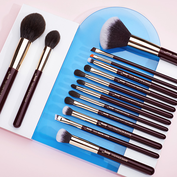Jessup 15Pcs Zinfandel Makeup Brushes Set Private Label Makeup Brush Cosmetic Brush Producer T282
