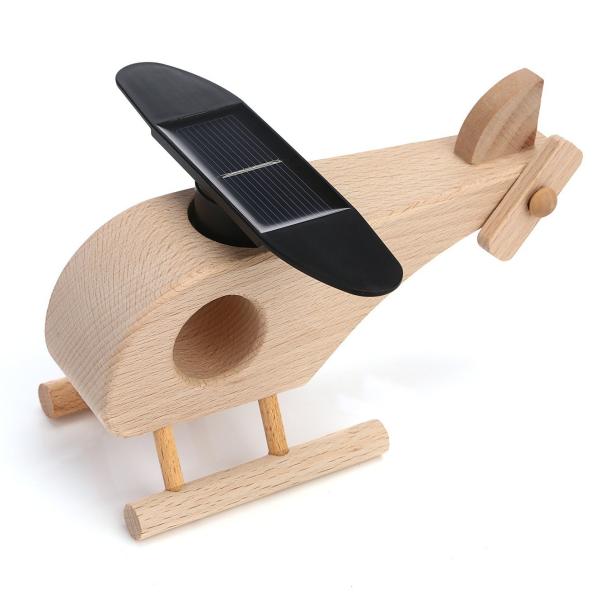 Handmade Decorative Solar Power Educational Toys Promotional Gifts Wooden Airplane Model