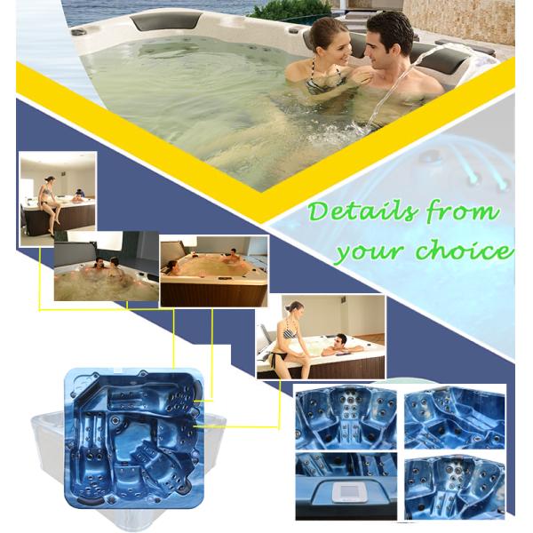 6 Person Air Jet Whirlpool Massage Outdoor Hot Tub With Hydrotherapy Pump