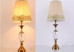 Hollow Out Gold Lace Gauze Cover Crystal LED Table Lamp Size Φ 360 X H 600 mm